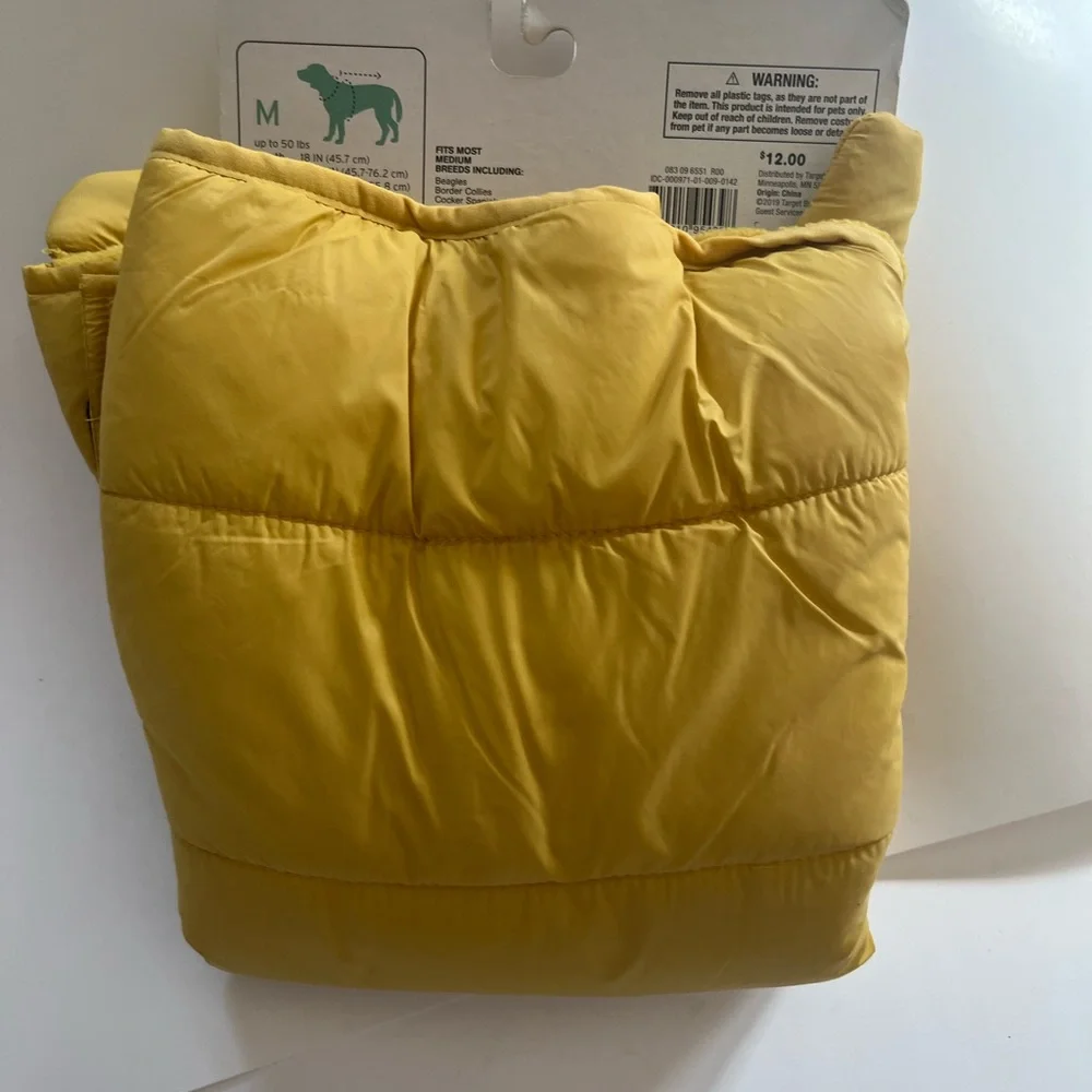 Boots & Barkley Yellow Quilted Pet Puffer Jacket